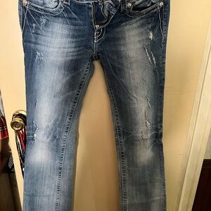 Miss Me Women's Faded Blue Bootleg Jeans